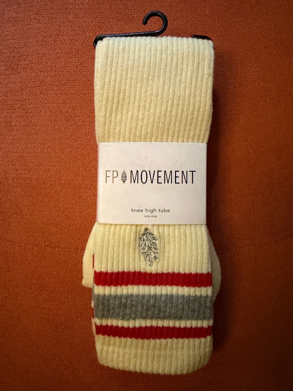 FP Movement by Free People Knee High Logo Stripe Socks One Size NWT